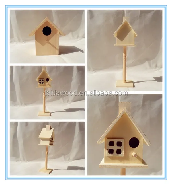 Unfinished Wooden Birdhouses for Crafting, Creating and Decorating