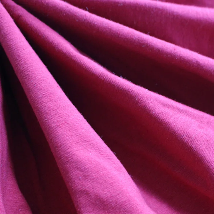 Оптовая продажа, однотонная трикотажная ткань из эластичной органической конопли для одежды из конопли