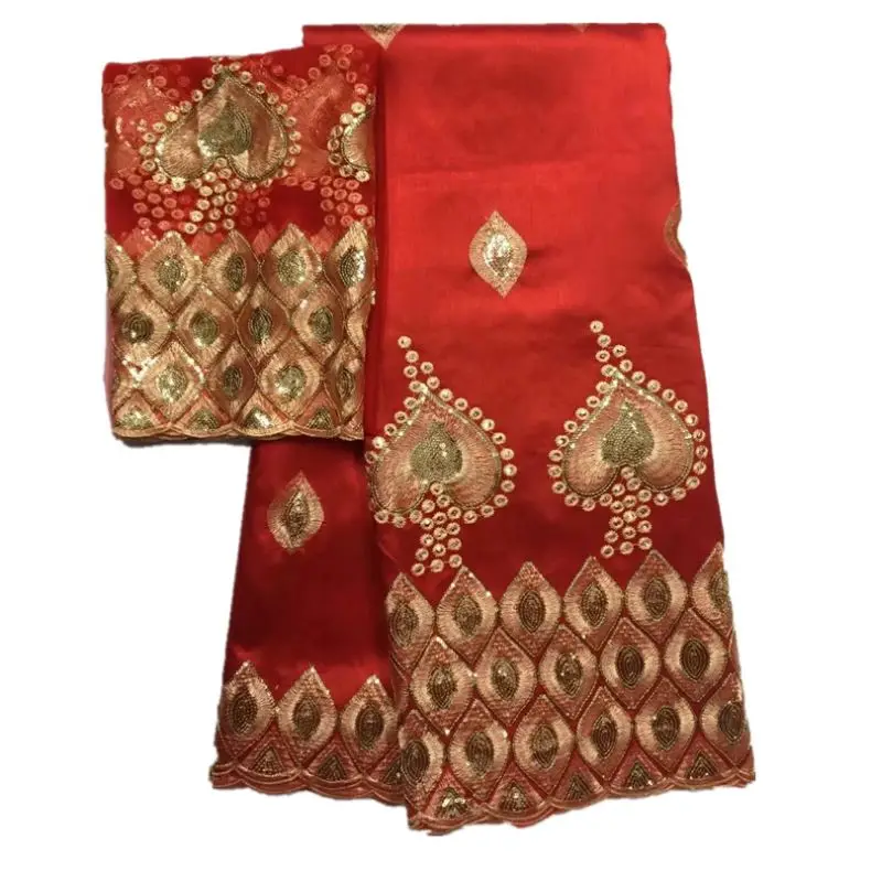 
 Лидер продаж, нигерийская африканская ткань-сырец, ткань-сырец, индийский шелк, ткань-сырец с подходящей блузкой  