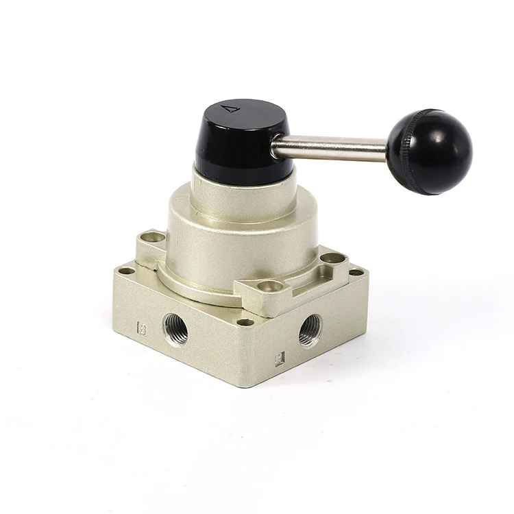SNS Pneumatic Factory HV Series Hand Lever 4 Ports 3 Position Control Mechanical Valve