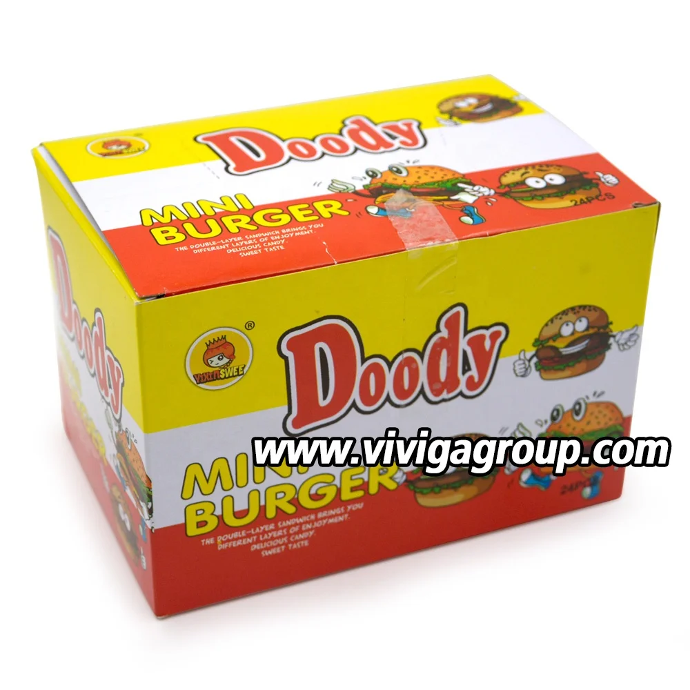 
Wholesale multi color burger gummy candy lollipop 