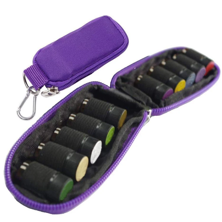Essential Oil Carrying Case Travel Home 10 Roller Bottles Soft Carrier bag Keychain Storage Organizer Bag Essential Oil Case