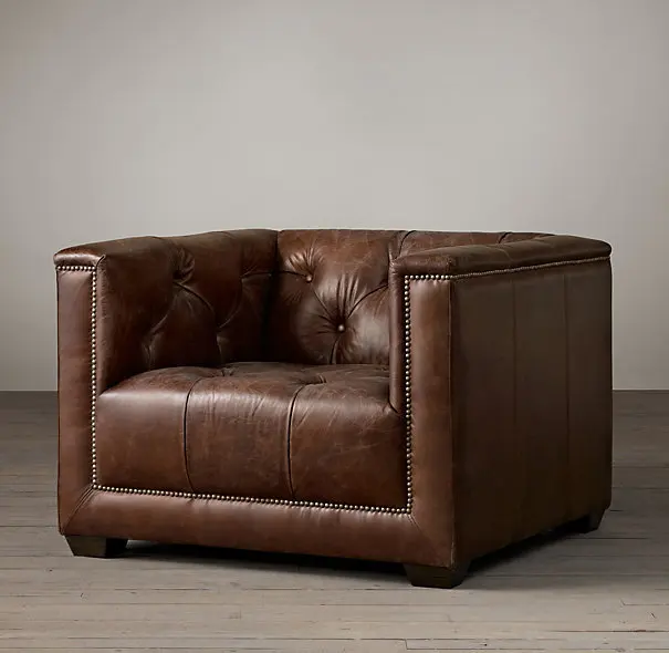 
Hotel Leather Sofa, Classic European Style Sofa, Antique Style Sofa 