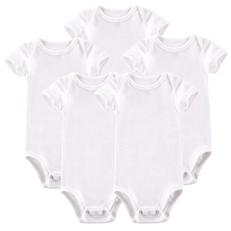 
Short sleeve pure white baby wears romper plain white baby rompers infant clothes 