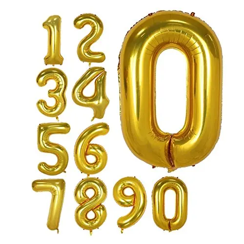 YESHOW  Amazon Birthday Party Decorations Helium Foil Mylar Big Number Balloon For Party Decoration