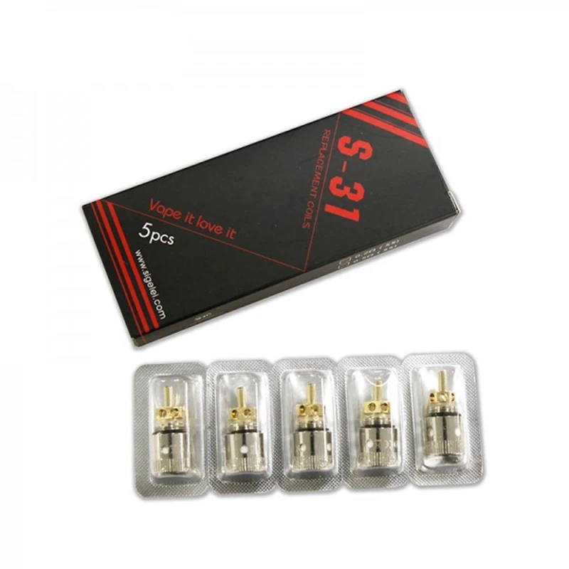 
 Оригинальный танк катушки 0.2ohm/0.5ohm электронные сигареты испарителя для sigelei S-31 спираль атомайзера 5 шт.  