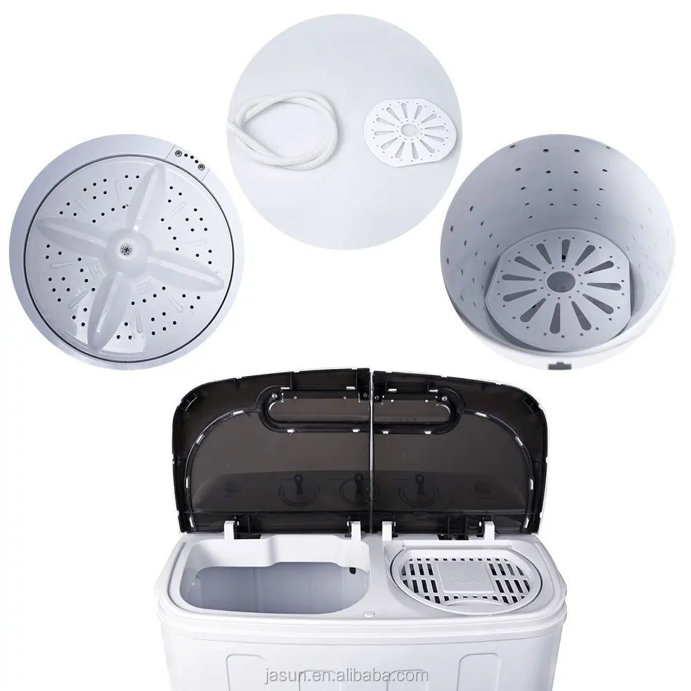 Homeleader W02-014 Washing Machine, Portable and Compact Laundry Washer with 7.93lbs Capacity, Twin Tub, Black and White