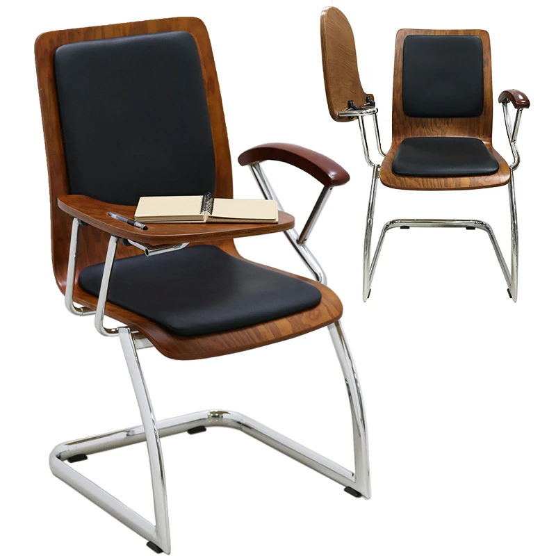 Кожаный, деревянный, бентовый, офисный, школьный стул для обучения посетителей с письменным столом, цена на компоненты foshan