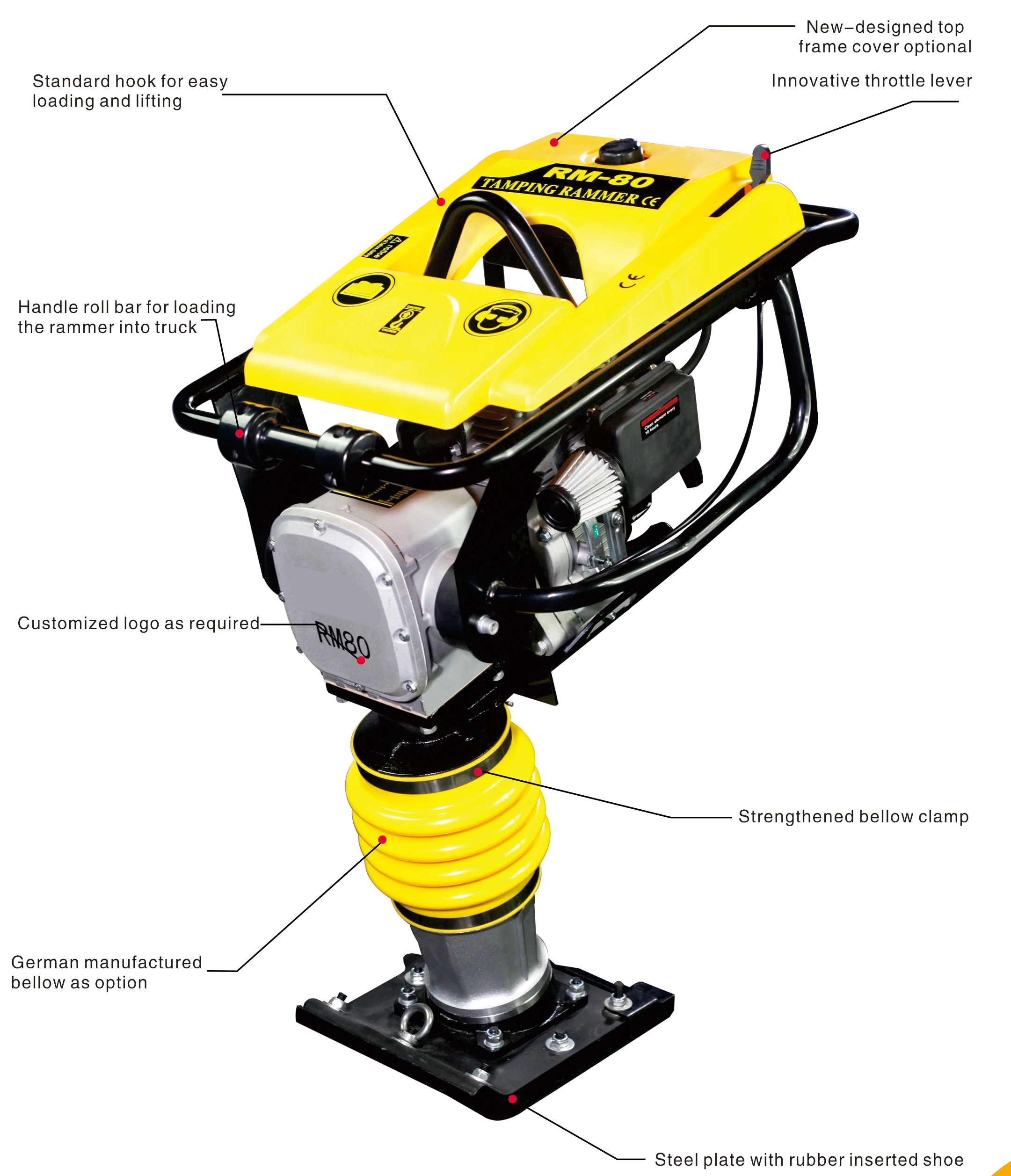 gasoline engine RM80 Tamping Rammer for construction