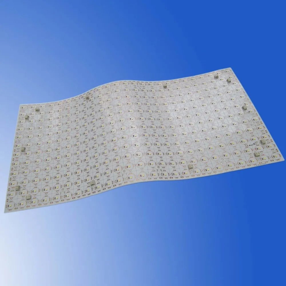 Dimmable flexible led sheet light tiles for curved face lighting