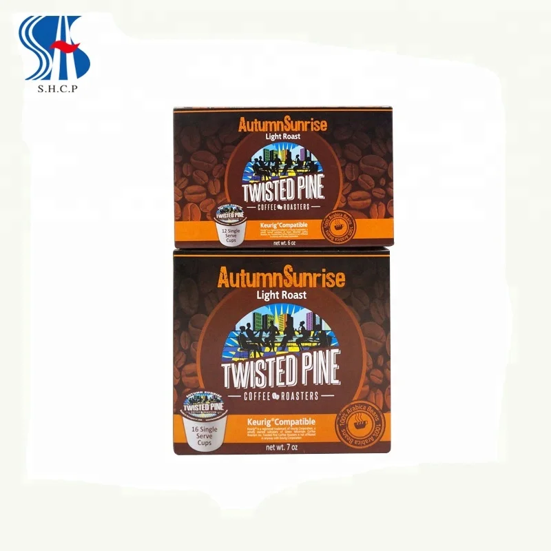 
K-cup designer coffee packaging boxes for 12 count 
