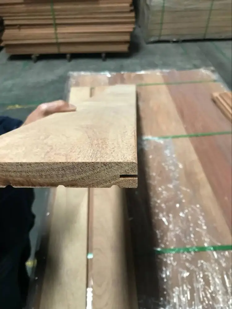 
Pre-groove Brazilian teak (cumaru )exterior hardwood decking boards 