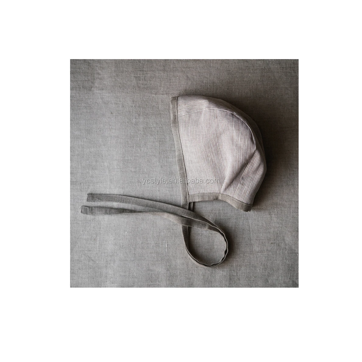 baby boy and girls bonnet ,navy blue natural linen baby hat 0-2T