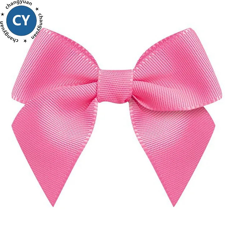 Wholesale pre made red velvet ribbon bow for garment accessories