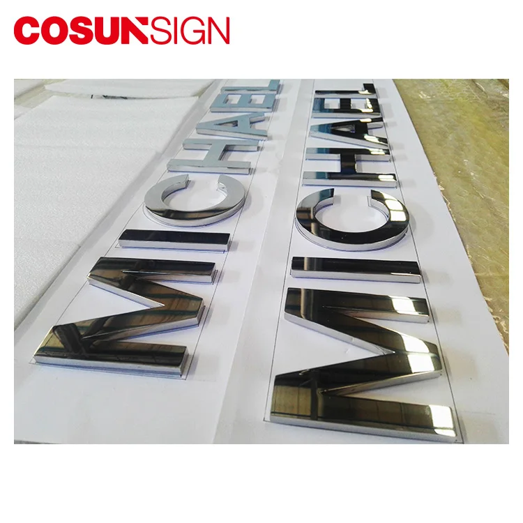 Cosun Solid Small Galvanized Cheap 3D Metal Letter and Numbers for Car Emblem