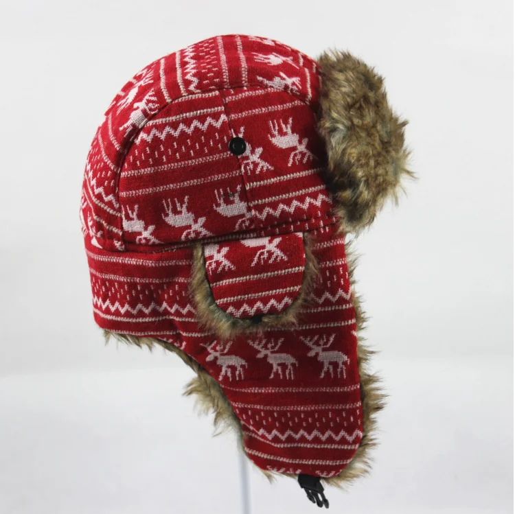 Men Women Winter Russian Trapper Ski Earflap Aviator Bomber Fur Trooper Hat