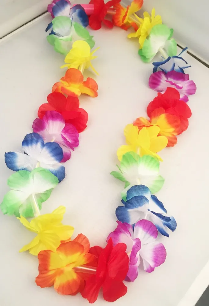 Hawaii Flower Necklace Lei ,Led Glow Hawaiian Leis ,led flashing Led Glow HawaiianLeis