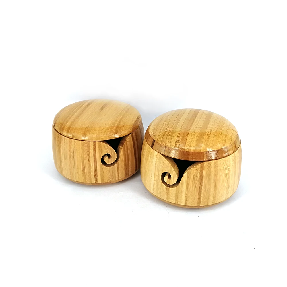 
High quality eco-friendly Original OEM accept knitting accessories bamboo wooden yarn bowl 