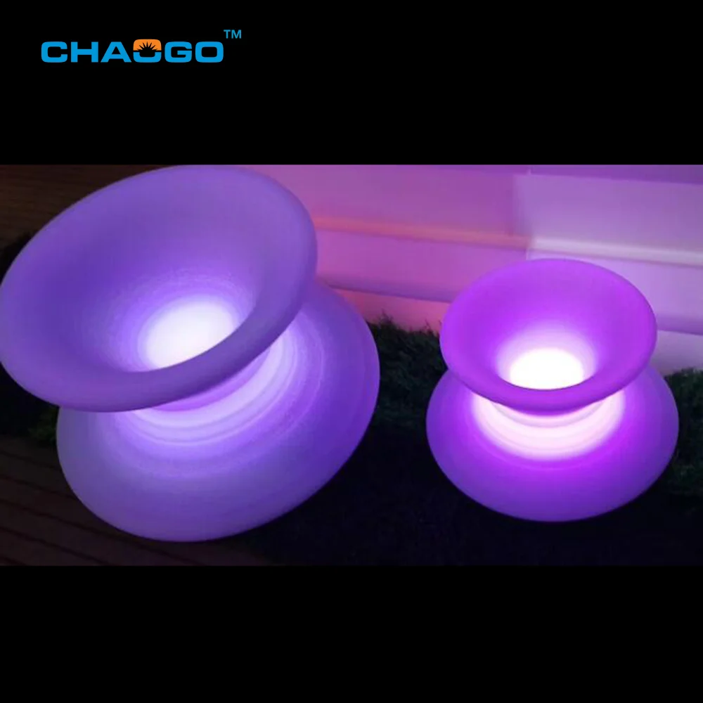 Remote 16 colors changing  plastic outdoor garden party Led gyroscope chair illuminated modern design adult spinning top chair