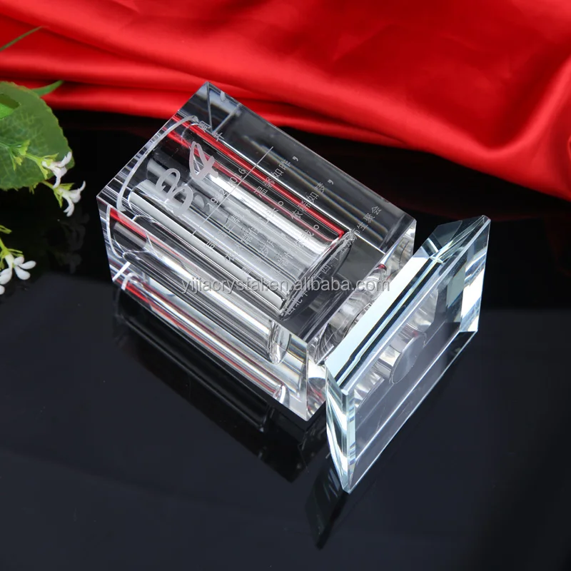
Personalized Souvenir Gifts Crystal Glass Pen Holder for Table Decor 