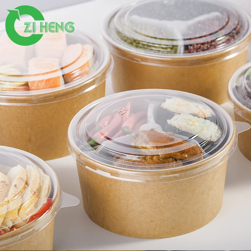 Eco friendly disposable custom logo printed take away soup bowl craft 250ml-1500ml