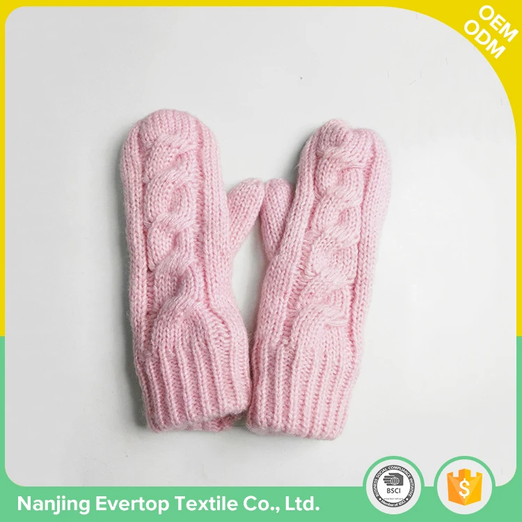 High quality custom color winter fashion long ladies knitted hand gloves for christmas gifts