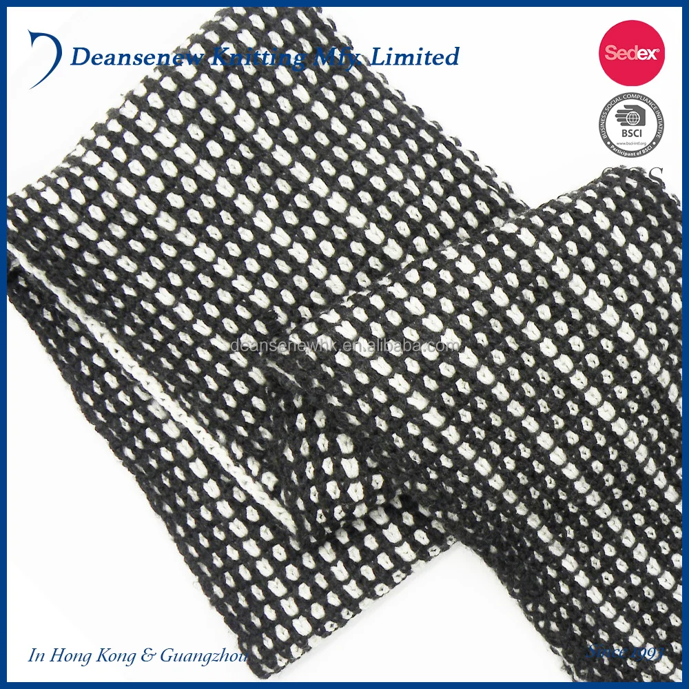 2024  factory  manufacture Fashion high quality  scarf 60% Cotton 30% Nylon 10% Lambswool 2-Tone Texture Knitted Scarf Muffler