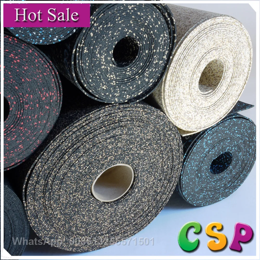 no smell cheap noise reduction gym rubber floor mat , rubber roll mat for fitness crossfit center