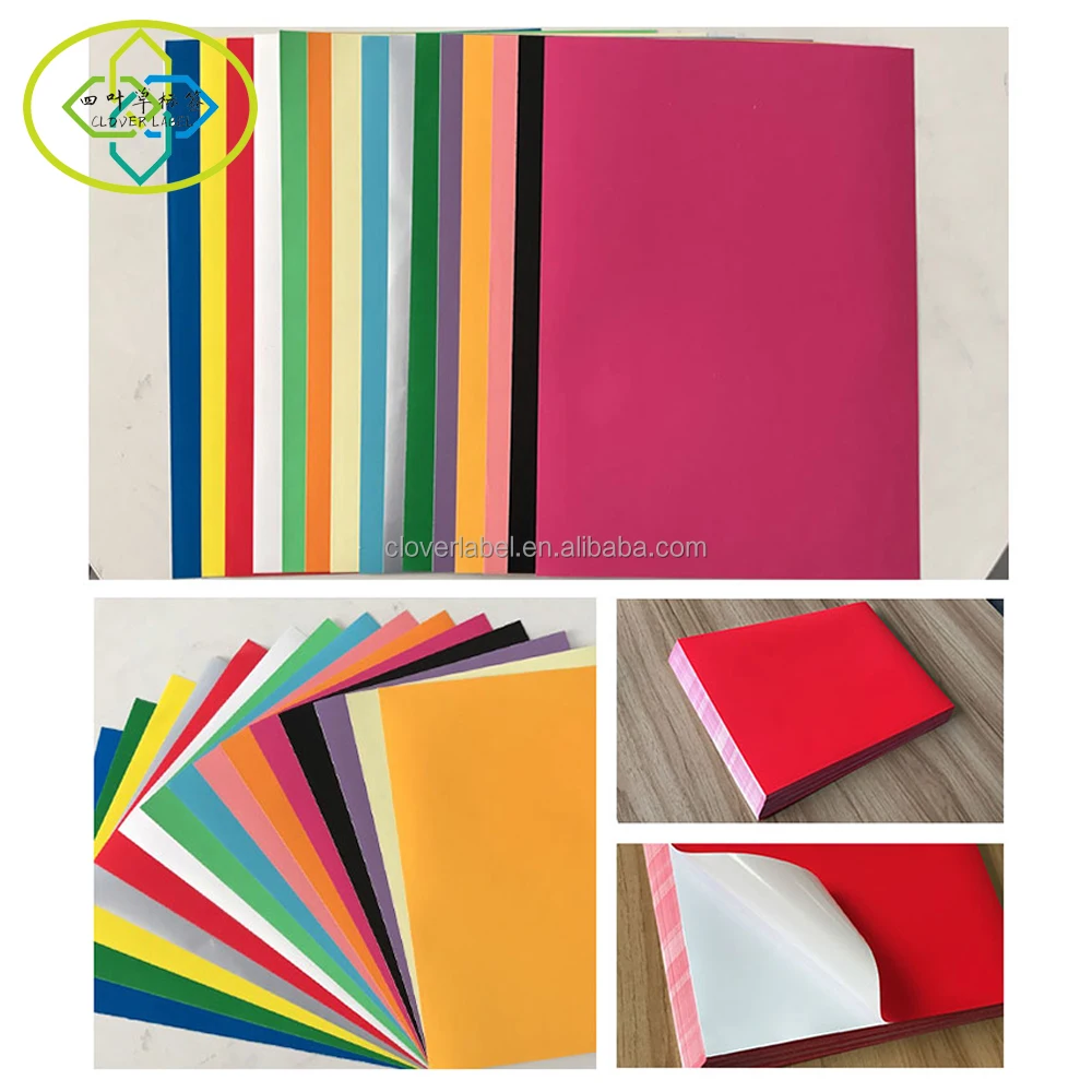 Matt paper Colorful Self Adhesive Fluorescent A4 Sticker Sheets