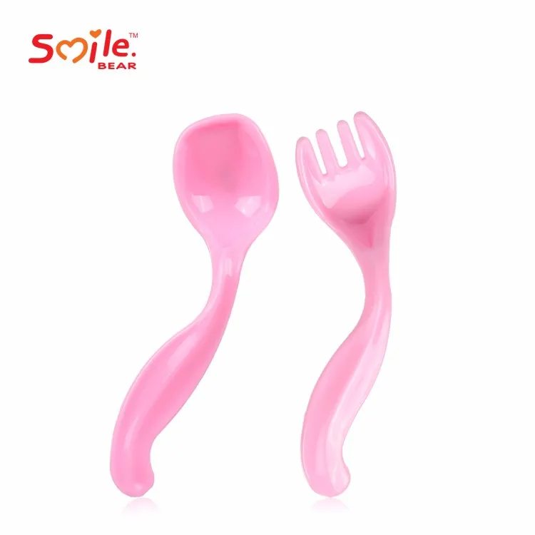 
BPA free food grade cute spork pp baby spoon and fork set 