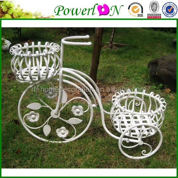 
All White garden wrought iron flower pot stands 