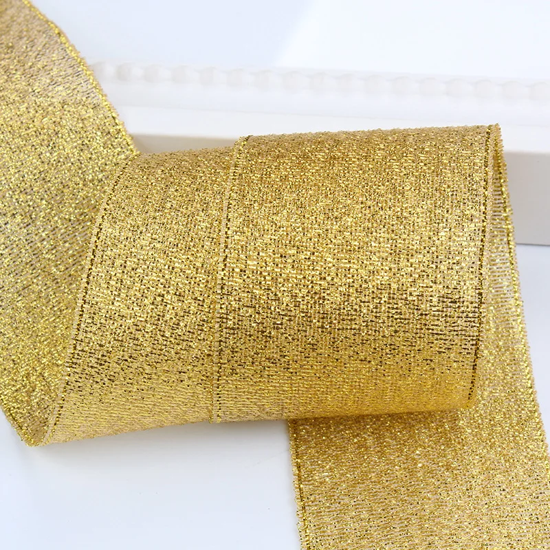Wholesale christmas ,candy ,gift packing ribbon ,  1.5 inch colors glitter metallic ribbon
