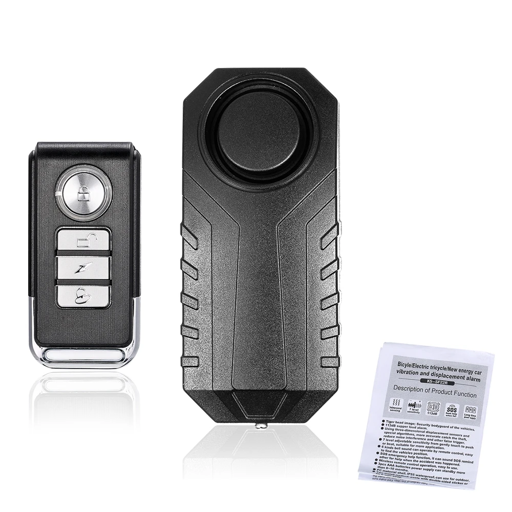 Wireless Door Vibration Alarm Intelligent Anti-theft Alarm Remote Control Alarm Sensor Adjustable Sensitivity