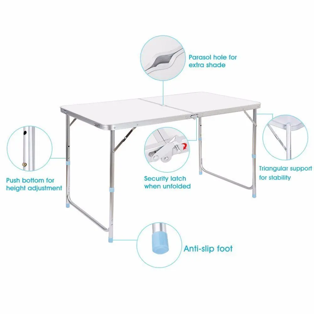 Lightweight Outdoor Camping Hiking Fishing Aluminum portable folding foldable picnic table