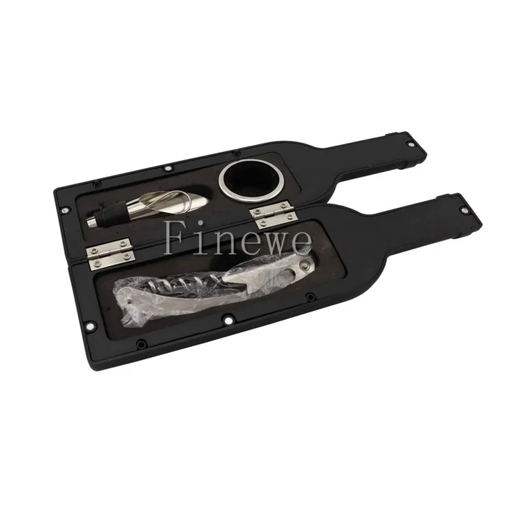 Bar Tools Bottle Shaped Red Wine Bottle Openers Gift Set Corkscrews Pourer Drip Ring Accessories 3pcs/set