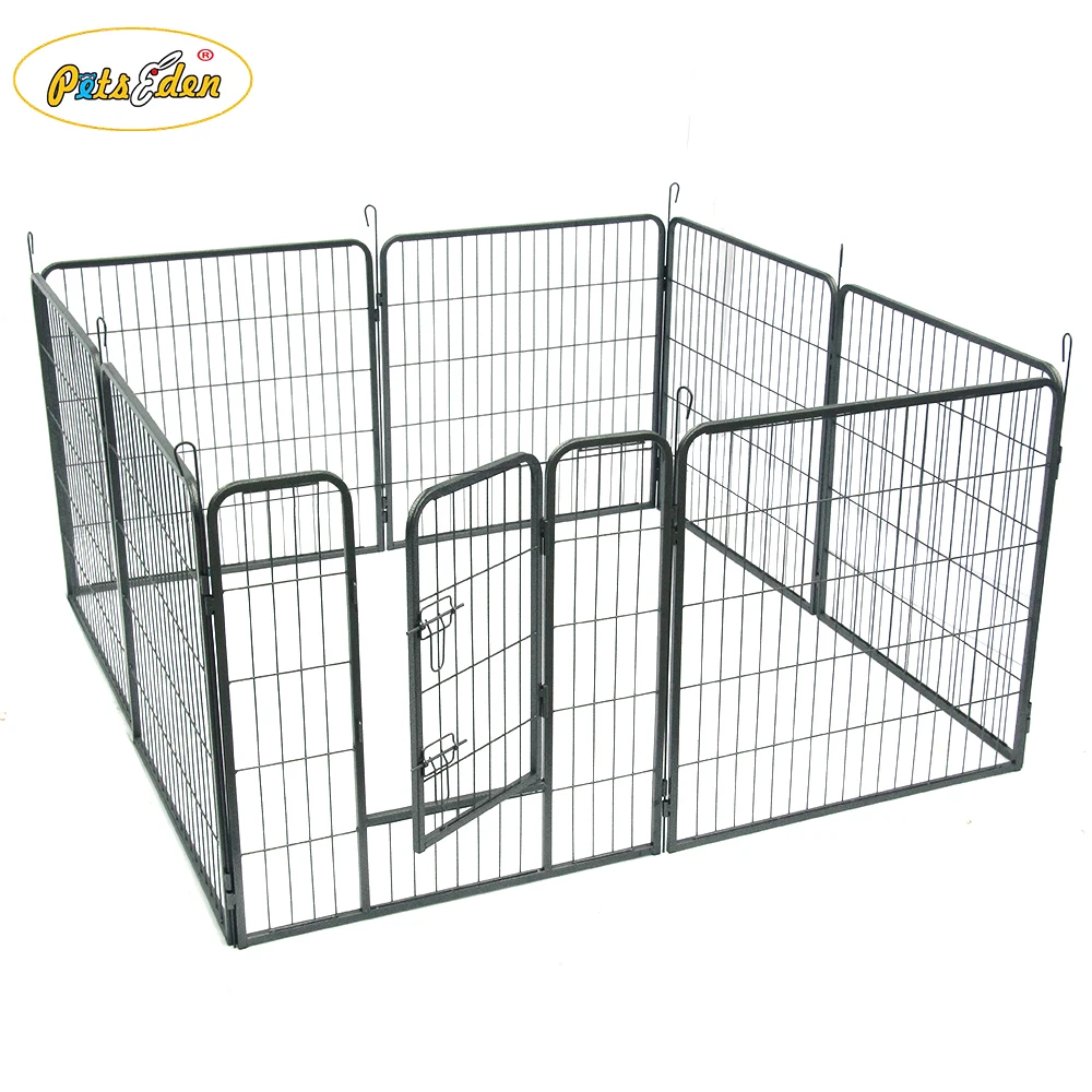 Folding Portable Heavy Duty Large Black Playpen Dog Animal Playpen Fence 8 Panels