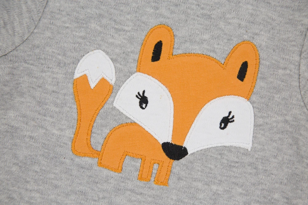 High Quality 2 PCS Cool Little Fox Print Baby Rompers Bodysuit Set Boys Clothing Jumpsuit Bamboo Soft Fabric For Newborn