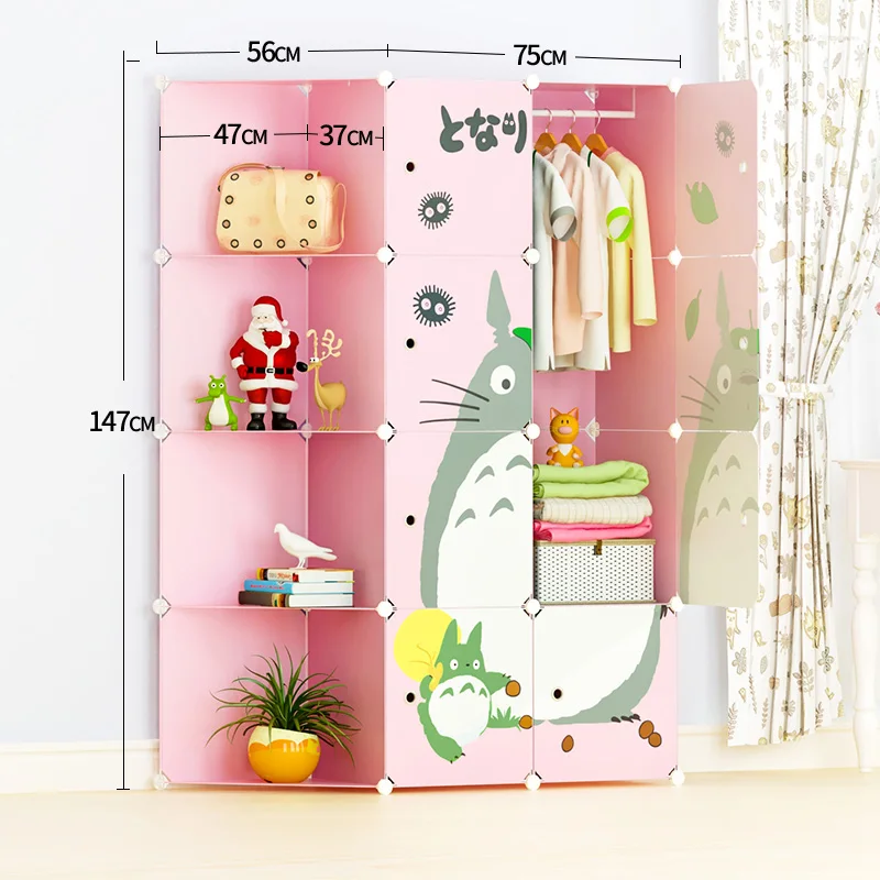 Portable Kids Wardrobe Modular Cabinet for Space Saving, Ideal Storage Organizer Cube for books, toys, towels