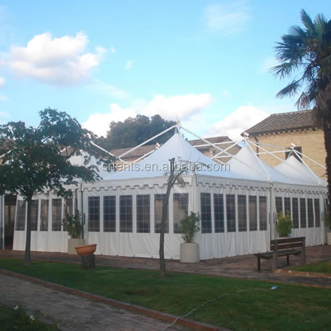 
Luxury aluminum marquee high peak white waterproof gazebo garden wedding pagoda canopy style tent for multi-purpose 