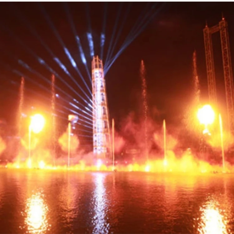 Water Show Large Led Colorful Artificial Fire Music Water Fountain