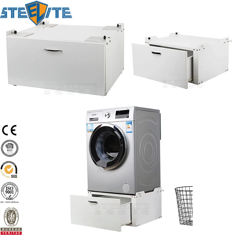 Europe Design Stacking Kit For Washing Machine Dryer With Pull Out Organiser Shelf