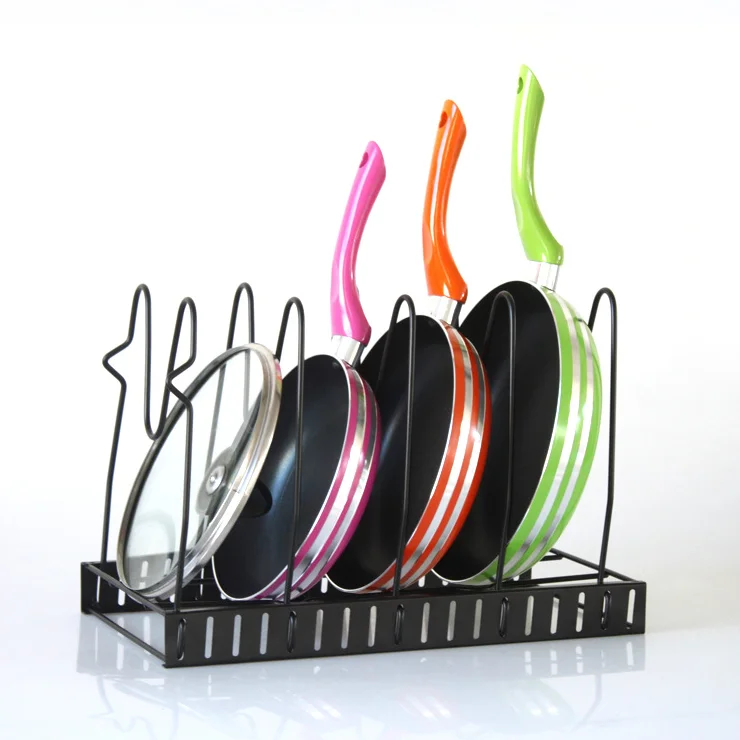 
Cheap Wholesale Durable Kitchen Storage Tools Fry Pan Rack and Lid Storage Rack 