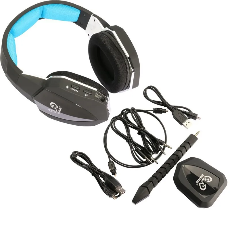2.4Ghz patented fiber-optical  wireless game headset detachable mic headphone 7.1 surround sound for all game consoles