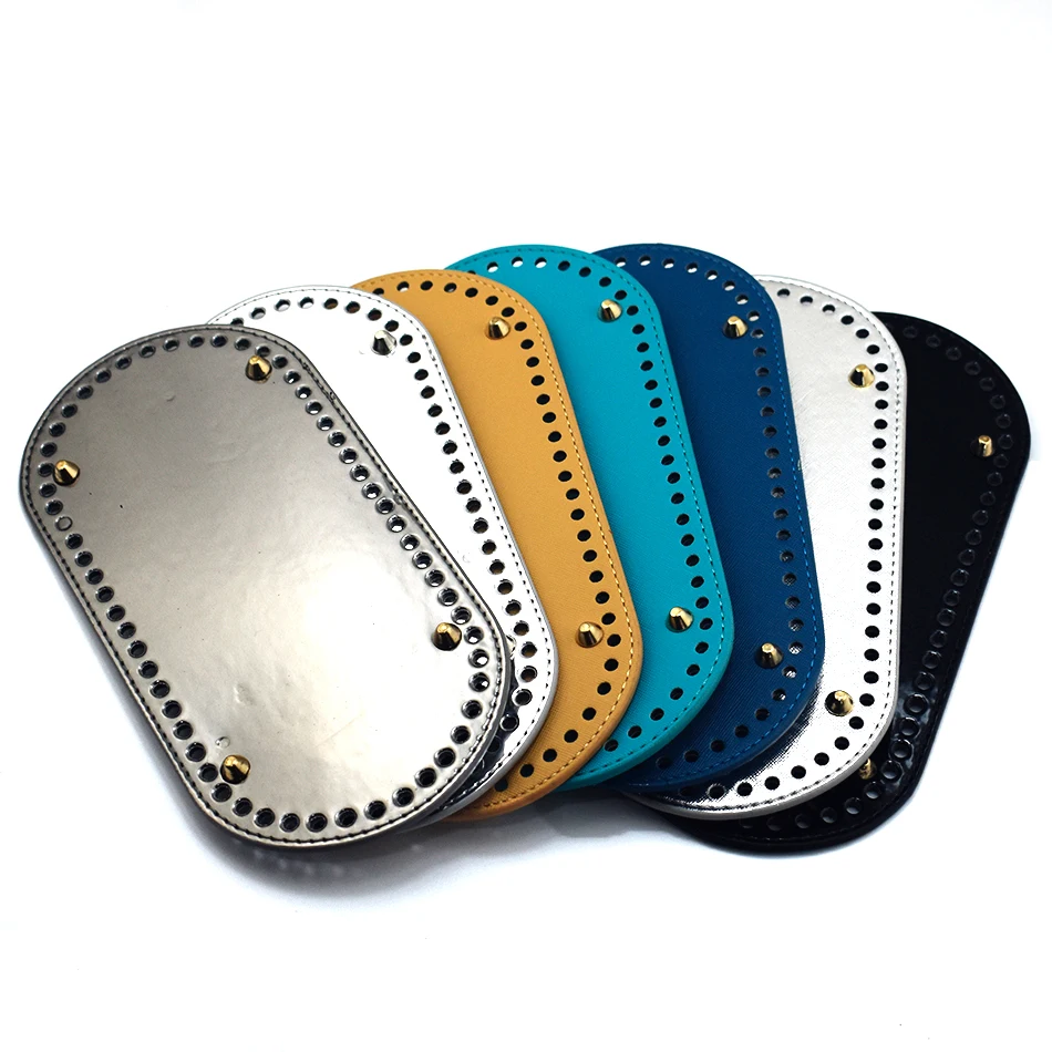 25*12 см овальное дно для вязания крючком, сумка из искусственной кожи с 60 отверстиями, женская сумка ручной работы, аксессуары для рукоделия