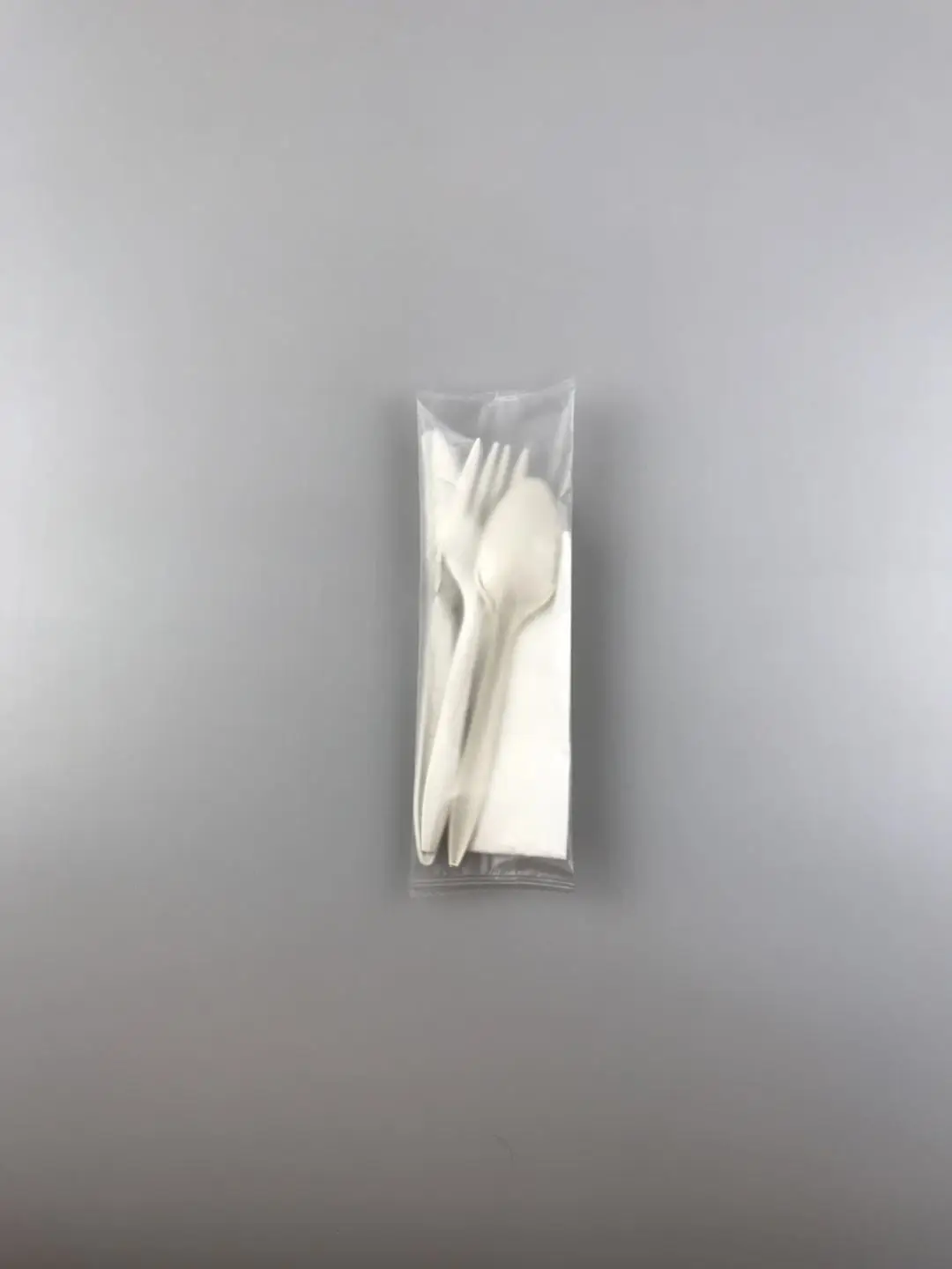 Spoon separately wrapped plastic wrapped spoon plastic spoon with napkins wrapped