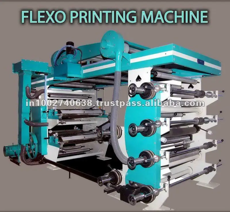 6 Color Flexo Printing Machine Model ISHAN 6 Color 600 m Stack Type 7.5 HP AC Drive in Panel Anilox Roller chrome plated 300#