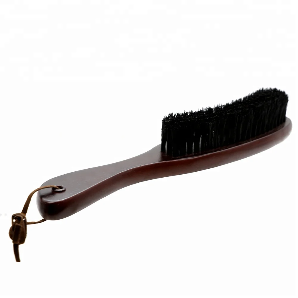 Multi-use Portable Arc Wood Handle Nylon Wooden Beard Brush For Men