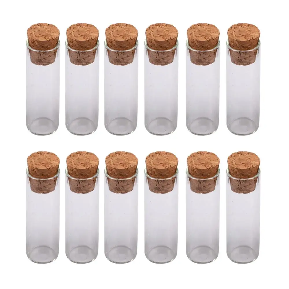 
2.5ml Small Glass Storage Bottle With Cork Stopper Display Spices Food Saffron Jars Container Transparent Vials Jars 
