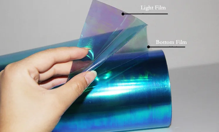 
30cm x10m Adhesive Colors Chameleon Headlight Tint Film for Car Light 