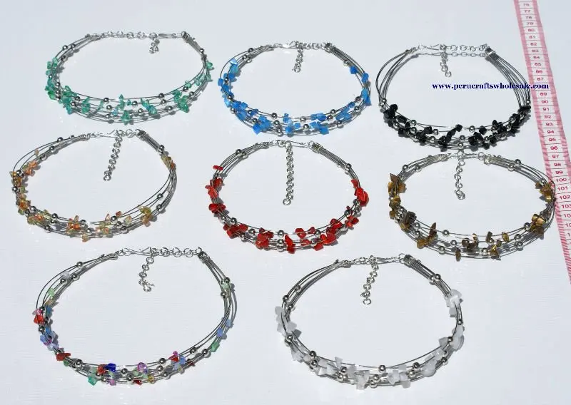 Necklaces Alpaca and Cascajo Rock Stones Jewelry Wholesale Peru